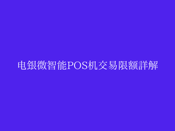 电银微智能POS机交易限额详解