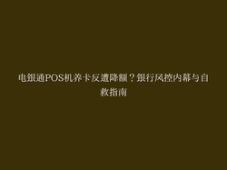 电银通POS机养卡反遭降额？银行风控内幕与自救指南